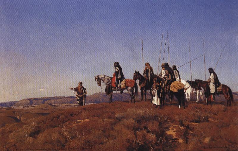 Eugen Bracht Halt on an Escarpment. Sweden oil painting art